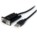 (€25,90*/1m) 1.00m Startech Nullmodem Adapterkabel USB 2.0 USB A Stecker auf 9pol Buchse Schwarz