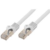 (€7,80*/1m) 0.50m Good Connections Cat. 7 Rohkabel Patchkabel S/FTP PiMF RJ45 Stecker auf RJ45 Stecker Weiß halogenfre