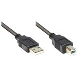 (€3,90*/1m) 1.00m Good Connections USB2.0 Anschlusskabel USB A Stecker auf USB B Stecker Schwarz