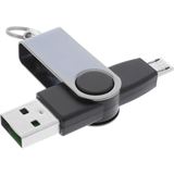 InLine USB2.0 Adapter USB mikroB Stecker auf USB A Stecker Schwarz/Grau Schlüsselanhänger