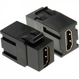 InLine HDMI Snap-In Einsatz, HDMI A Buchse/Buchse, schwarzes Gehäuse