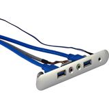 Inter-Tech AC USB/Audio Einsatz für ITX Q-5 USB 3.0 silber